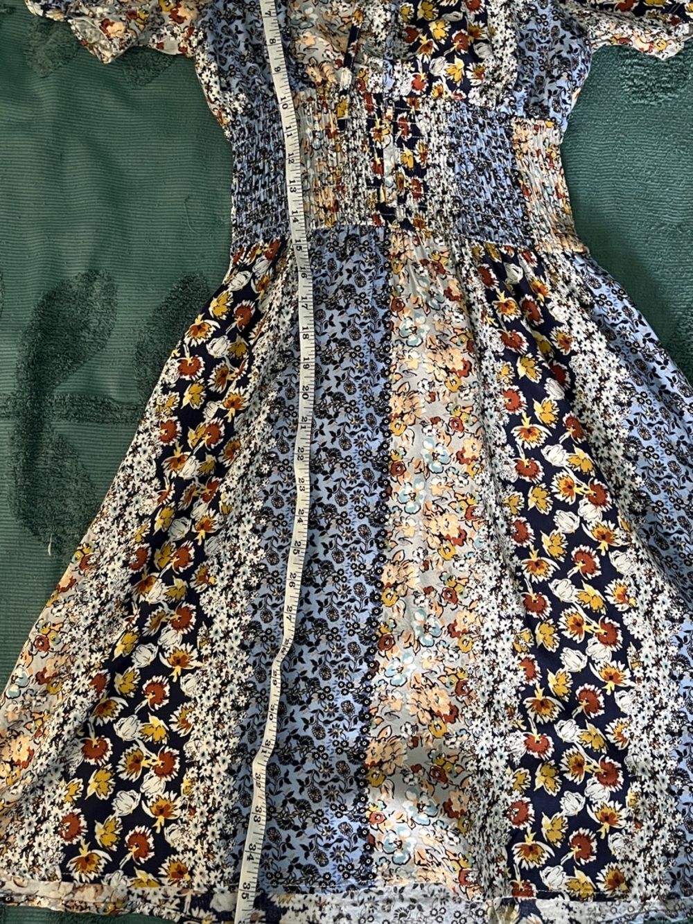 Roolee Blue Floral Patchwork Midi Dress - Picture 8 of 10